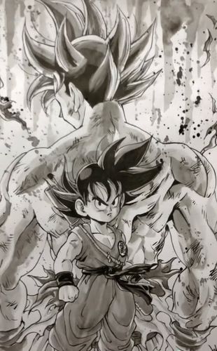 龙珠:国内大佬 手绘各形态的 孙悟空,超赛2那身