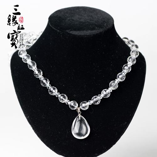 白水晶项链128面