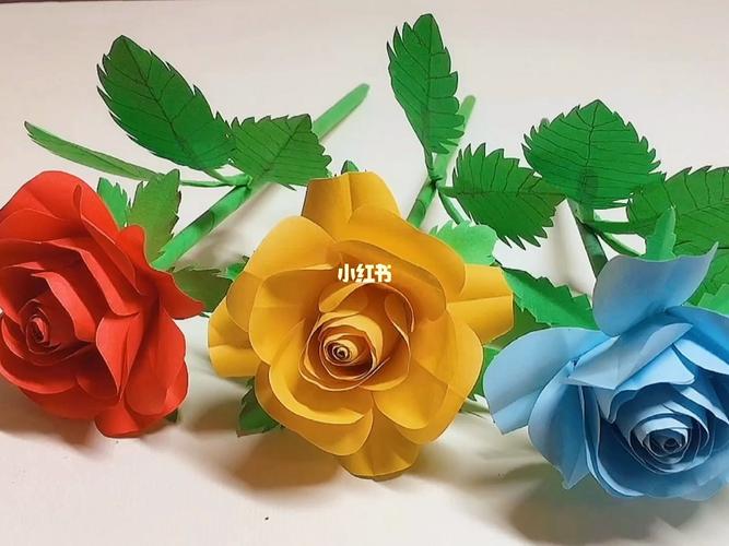 手工:非常漂亮浪漫的纸玫瑰花束制作