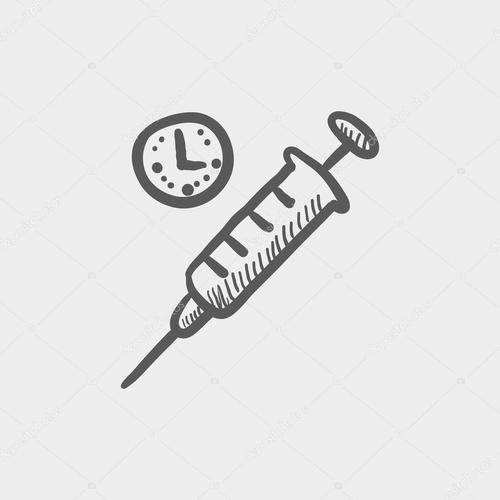 名称:注射器素描图标