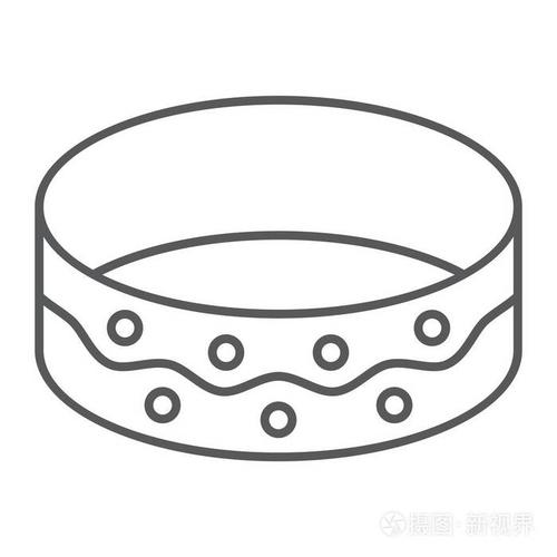 手镯细线图标珠宝和配件手镯标志矢量图形在白色背景的线性图案