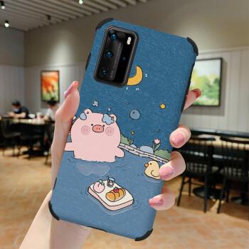 韩菲琪华为p40手机壳p40pro手机套p40保护套5g版蚕丝纹卡通男女学生