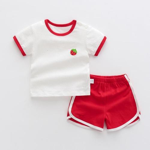 夏季儿童短袖运动套装婴儿衣服幼儿小童1岁3宝宝夏装男童短裤女童kids