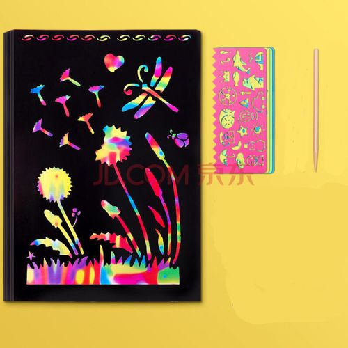 儿童炫彩刮画纸刮刮画彩色小学生幼儿园刮刮纸挂画8k4ka416k100张1-3