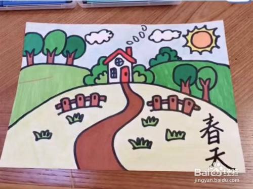 春天的景色怎么画