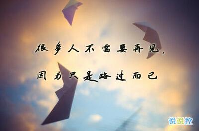 很多人不需要再见,因为只是路过而已.