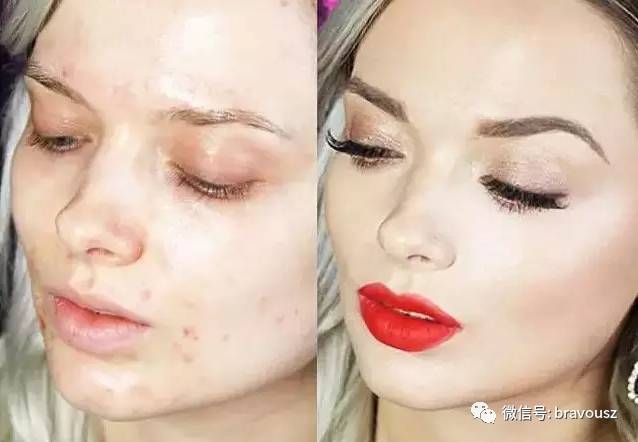 不是的! 这位美妆博主上妆后 完全是一个完美无暇的大美女哦!