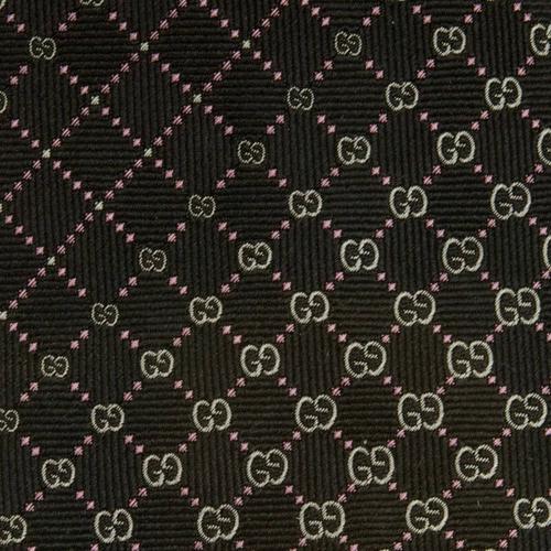 gucci 古驰 男士真丝灰色银字母领带 277448 4b002 1463 jn