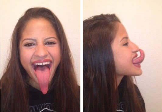 世界上舌头最长的人,奇女子舌头能舔到眼球