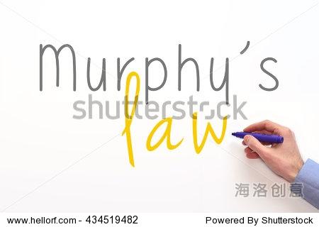 murphy"s law. sign on white background. the law of meanness