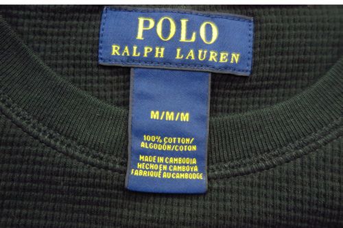 美国直邮polo ralph lauren/拉夫劳伦男华夫格圆领纯色长袖t恤_7折
