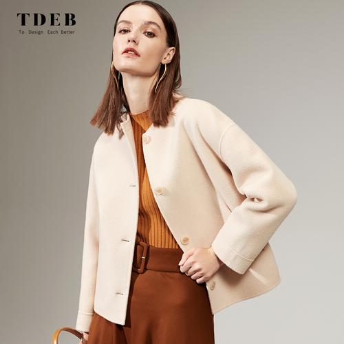 短款毛呢外套女士时尚显高2022春装新款正品羊毛休闲双面羊绒大衣