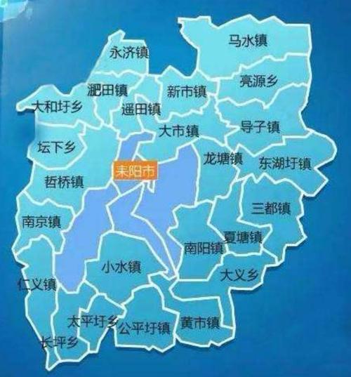 今天的耒阳市行政区域图.