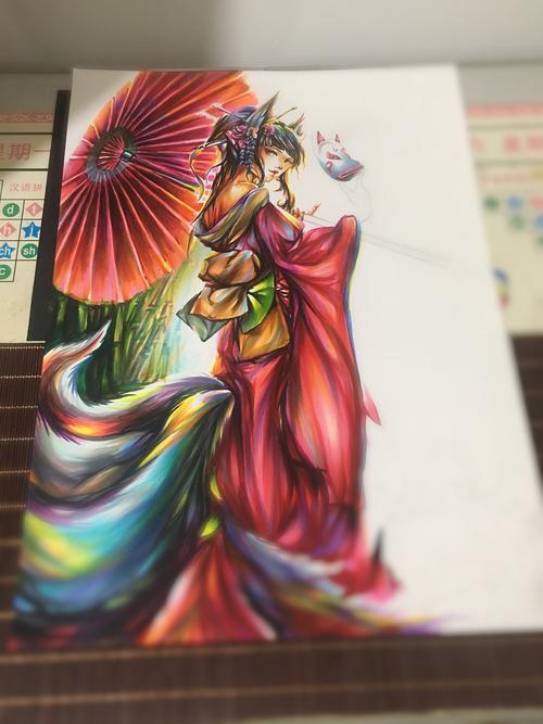 马克笔手绘古风效果