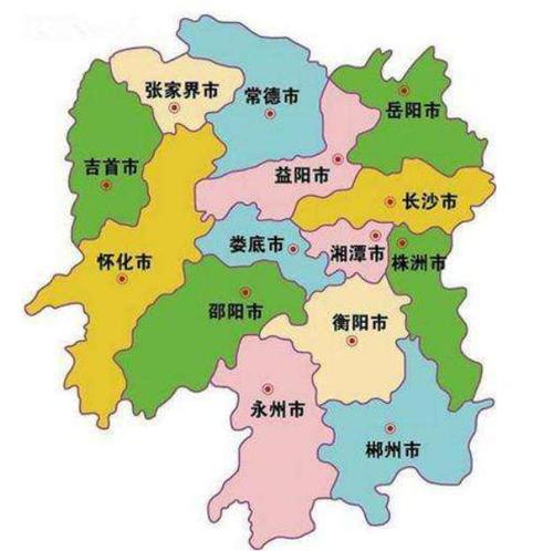 湖南行政地图