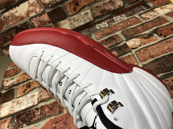 aj12-28 $140 air jordan 12 white/varsity red-black