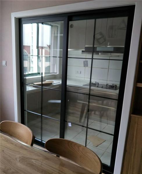 公分黑色双层玻璃中空隔断门阳台厨房移门卫生间门特价促销 5 定做