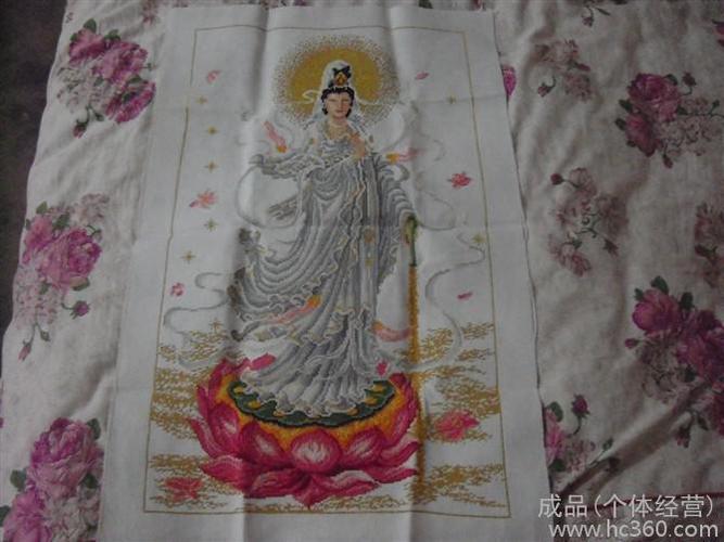 供应滴水观音十字绣成品