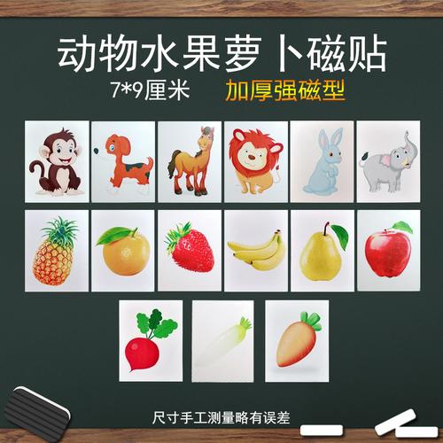 幼儿园教师磁性算数教具水果动物白萝卜红萝卜胡萝卜磁贴教学卡片