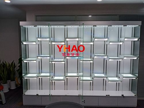 广州家用手办展示柜小型玻璃门动漫模型奖杯展柜带灯产品橱窗柜子