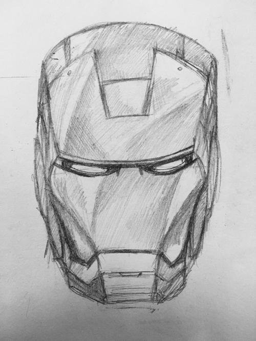 钢铁侠彩铅素描简笔画