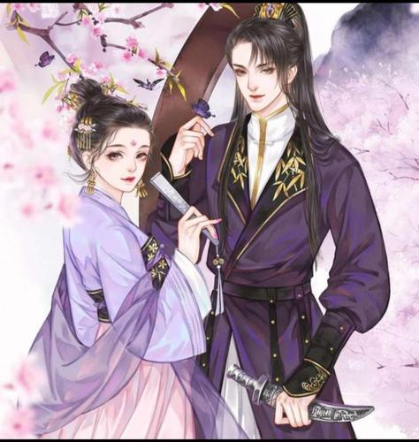 满眼都是你卡通情侣古风图片