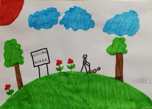 二年级一班"文明标兵我争先"主题绘画