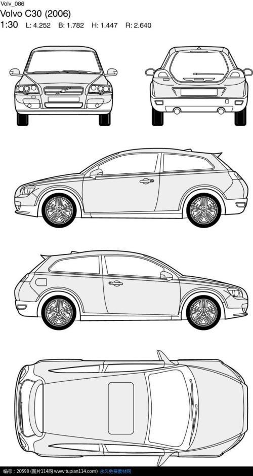 volvo汽车简笔画