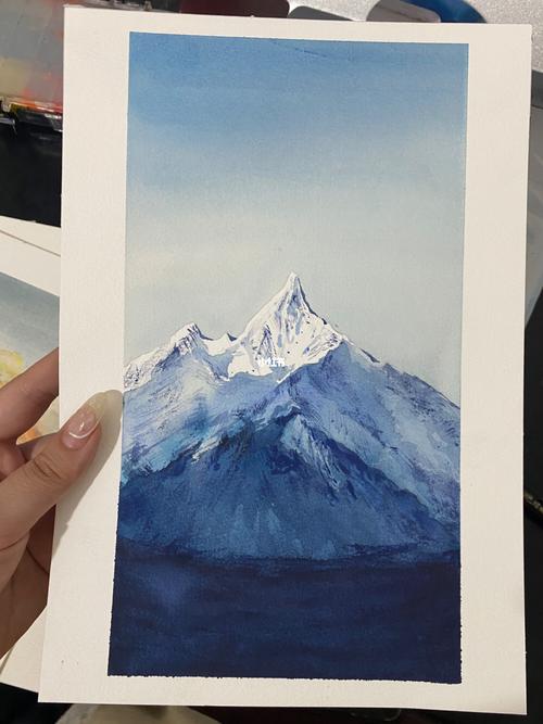水彩|雪山之下_水彩画_温莎牛顿怎么样_水彩_文化_绘画