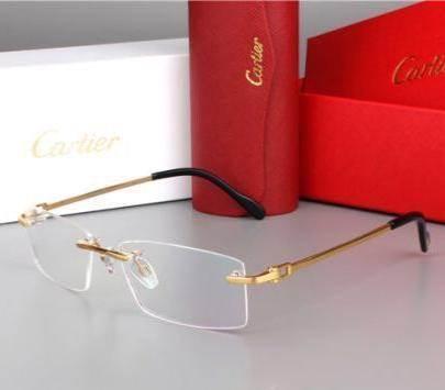 cartier卡地亚男士无框商务眼镜超轻近视镜眼镜框架 太阳镜