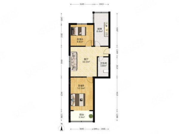 浮山后2室1厅1卫6979平米20800万元
