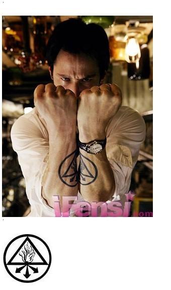 跪求《地狱神探》约翰.康斯坦丁,手上的纹身要全图