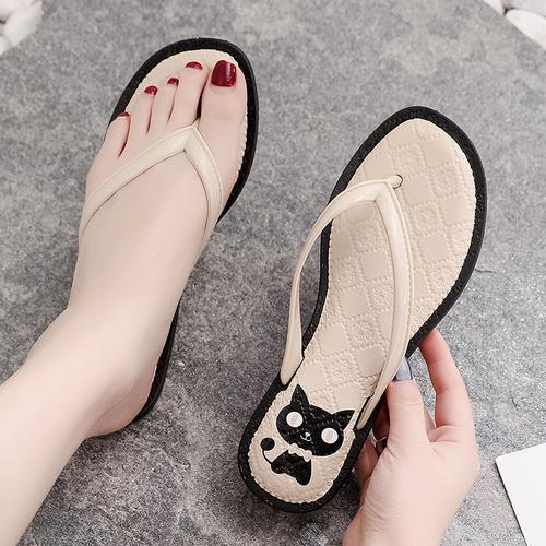 新款夏季时尚休闲防滑人字凉拖女室外沙滩鞋室内家居家用洗澡卧室浴室