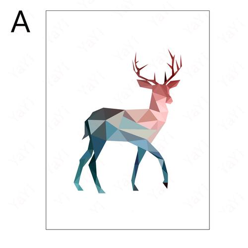 现代几何火烈鸟鹿装饰画客厅餐厅挂画沙发墙酒店卧室有框画速卖通