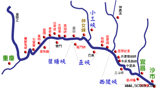 重庆长江三峡三日游_宜昌散团_2012三峡旅游报; 长江三峡地图介绍