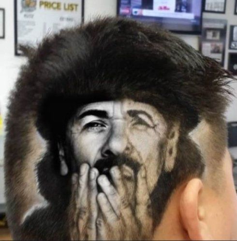 男士发型短发刻痕含义欧洲精钢美发魔术油头刻痕头发造型创意发型美发