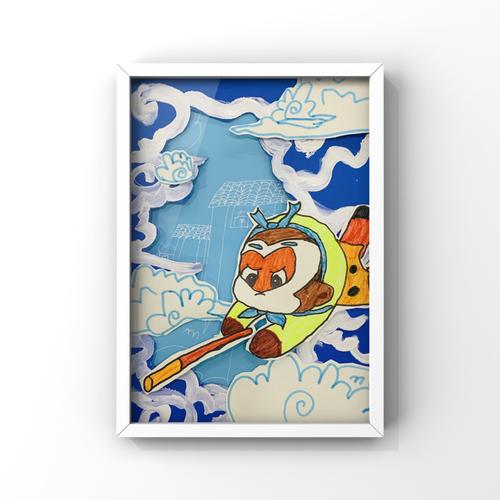 少儿美术创意画——大闹天宫99_美术_绘画_游记_水彩笔_文化_绘画