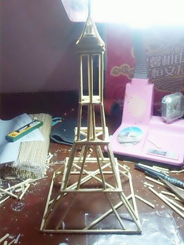 手工埃菲尔铁塔图纸_埃菲尔铁塔细节图纸_牙签埃菲尔铁塔图纸_银澜