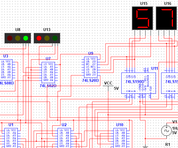69 multisim仿真论坛 69 数电交通灯multisim仿真 交通灯电路