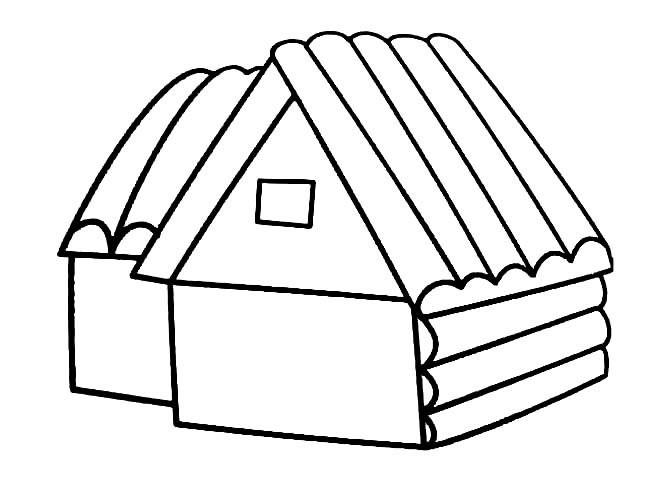 房子简笔画 木头房子简笔画图片