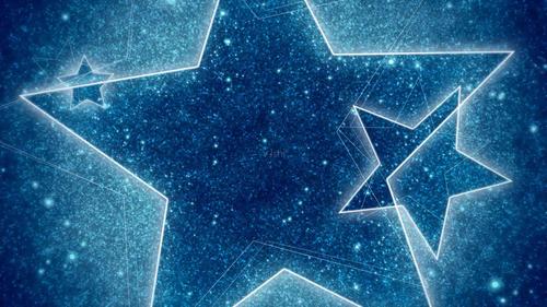 清新唯美卡通星空儿童节梦幻星星湛蓝星夜空_1920x