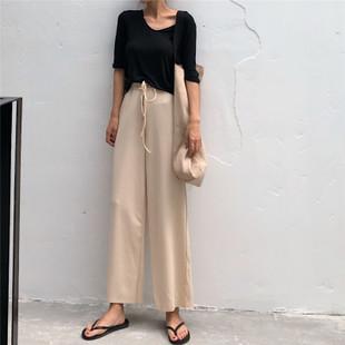 女士阔腿裤新款夏季卡其色