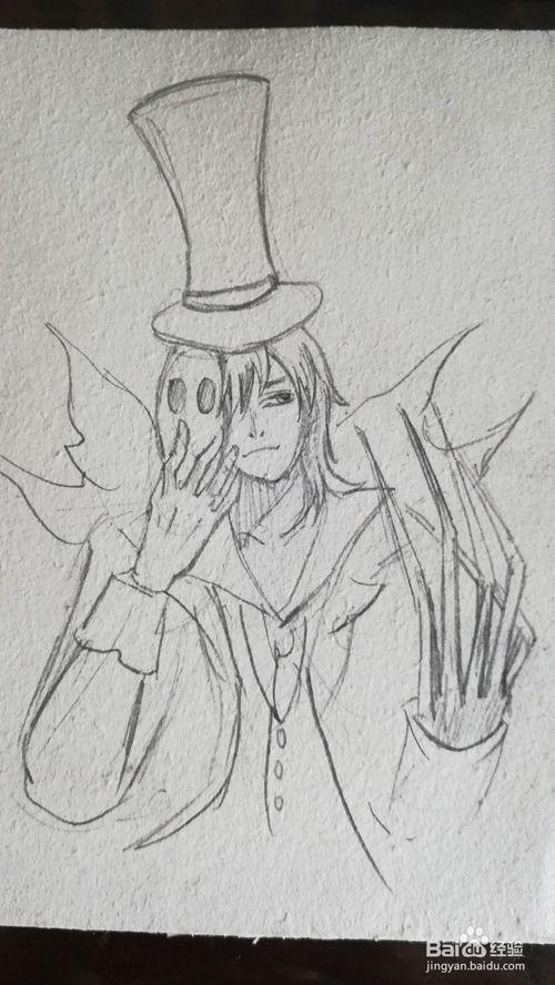 人格杰克的衣领第五步画出第五人格杰克的眼睛鼻子嘴第四步画出第五人