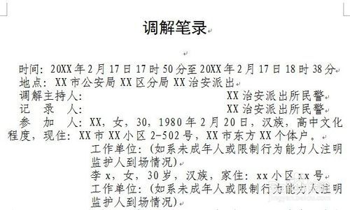 公安机关行政治安案件调解笔录怎么制作