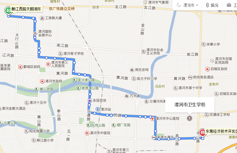 展开全部 漯河105路公交不到漯河卫校,这是漯河105路的公交路线和