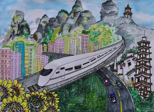 450件作品进入评审阶段 龙川青少儿画中的家乡变化