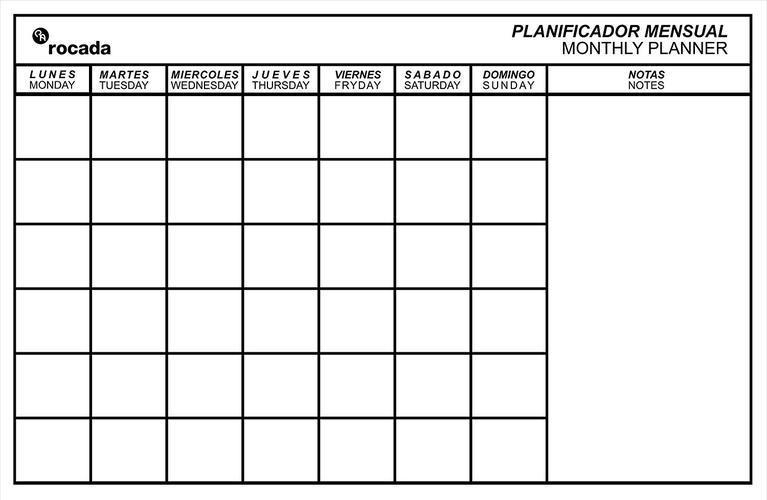 5 x 45.3 inch white monthly planner