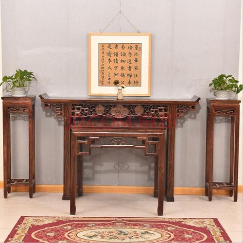 书慧木业实木堂屋中堂六件套仿古农村客厅八仙桌中式四件套供桌条案佛