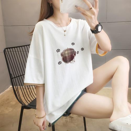 欧乐鑫短袖t恤女装夏季2021新款韩版宽松大码学生百搭半袖上衣ins潮