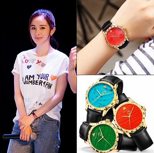 美国代购gucci古奇le march des蜜蜂18k纯金杨幂女手表ya126464商品